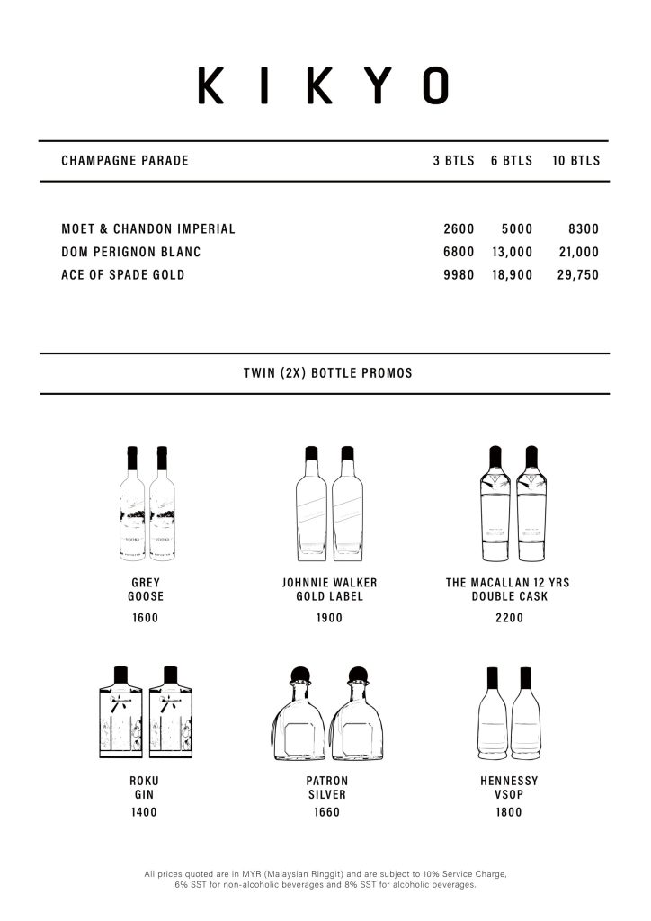 Kikyo bottle menu page 1
